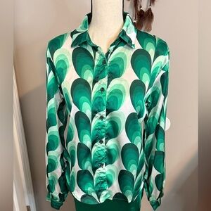 Green Patterned Women's Top